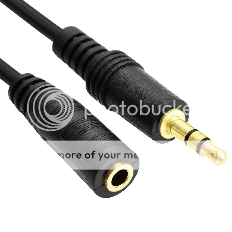 Male to Female 3.5mm AUX Audio MP3 Headphone Stereo Extension Cable